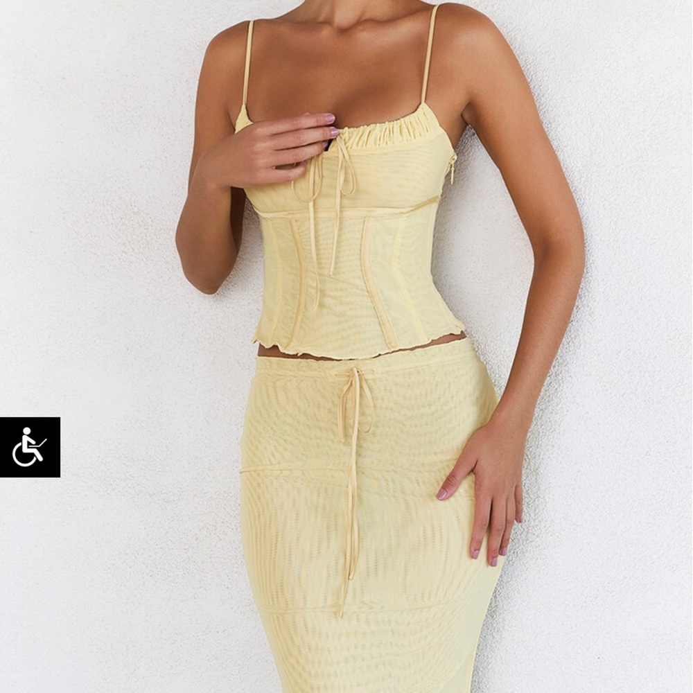 mistress rocks Butter Mesh Strappy Top